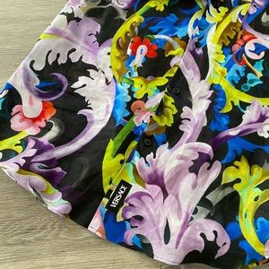 Graphic print linen shirt